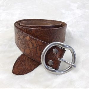 Lucky Brand Floral Printed Leather Belt
